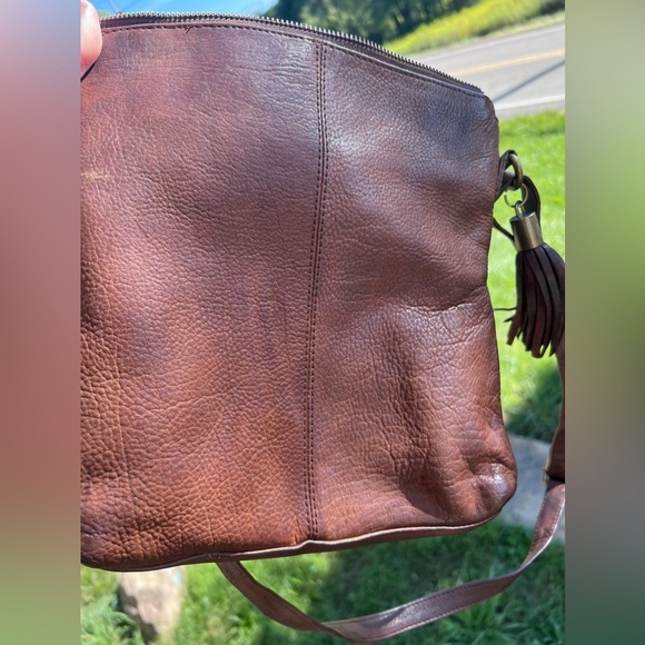 🍁FALL🍁 Brown Crossbody Leather Weaved Purse - Picture 5 of 5